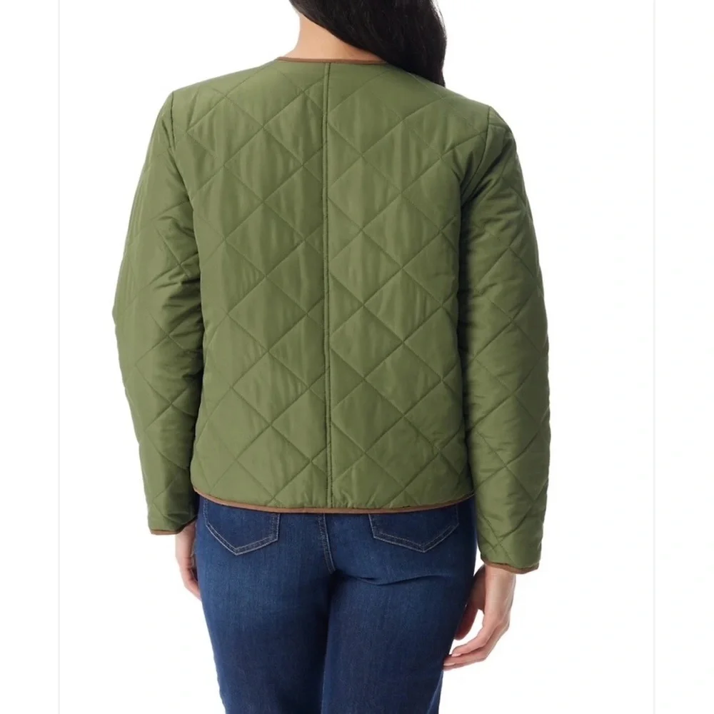 Reversible Green & Brown Quilted Women's Jacket - Picture 3 of 3